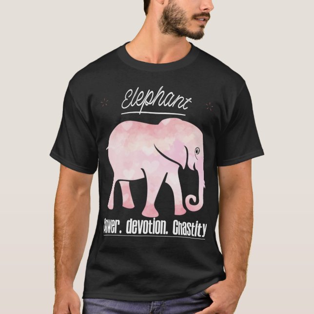 T-shirt Chastité de dévotion de pouvoir des éléphants (Devant)
