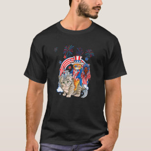 T-shirt Chat 4 juillet Caticorn Meowica Lift Patriotique E