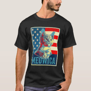 T-shirt Chat 4 juillet Meowica Kitty Cat Merica Usa Ameri