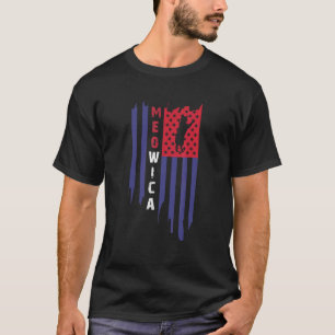 T-shirt Chat 4 juillet Meowica Merica Hommes Drapeau améri