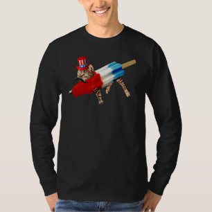 T-shirt Chat 4 juillet Popsicle Retro Bomb Independence D