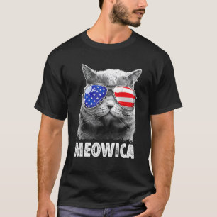 T-shirt Chat 4 juillet S Meowica Merica Hommes Drapeau amé