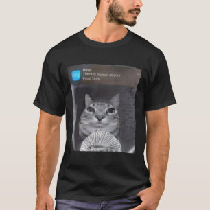 T-shirt Chat à anneau avec mème de mouvement