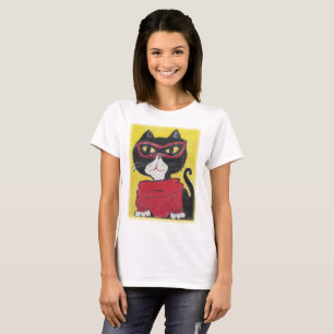 T-shirt Chat à col roulé peint Hipster