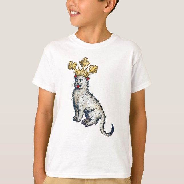 T-shirt Chat à couronne médiévale (Devant)