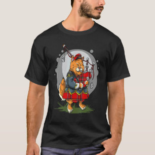 T-shirt Chat à la cornemuse jouant de la cornemuse Musique