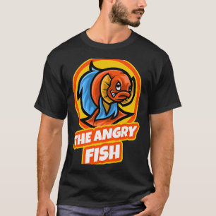 T-shirt Chat à queue rouge Poisson monstre Gardien de pois
