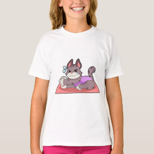 T-shirt Chat à Yoga Fitness