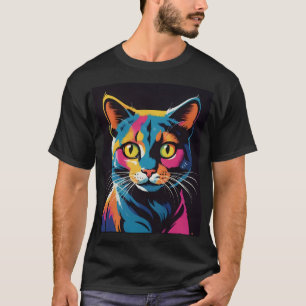 T-shirt Chat Abstrait style années 1970