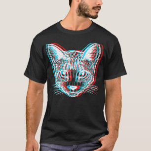 T-shirt Chat Abstrait Vaporwave Trippy Psychedelic Gif