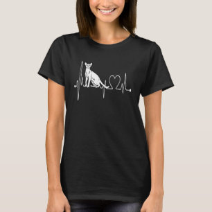 T-shirt Chat Abyssinien Heartbeat Ekg I Love My Abyssinia