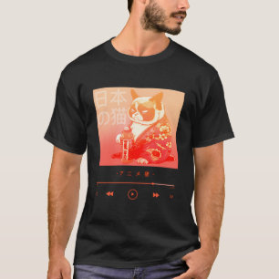 T-shirt Chat Adorable de Style Japonais en Kimono Coloré
