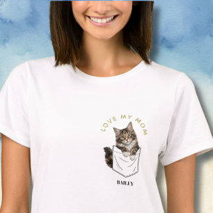 T-shirt Chat Adorable Maine Coon dans le Nom de Poche