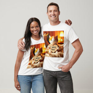 T-shirt Chat adorable peluche avec message de coeur