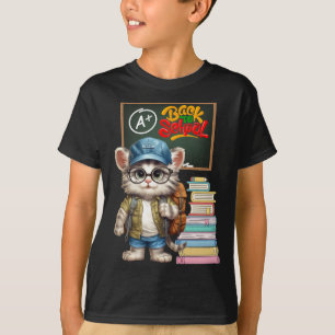 T-shirt Chat adorable Retour À La Conception De L'École
