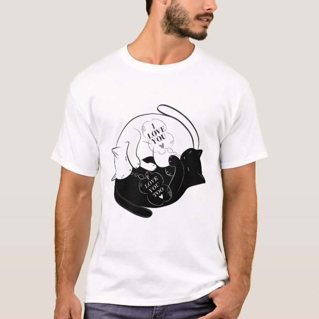 T-shirt chat adore votre chat (Devant)