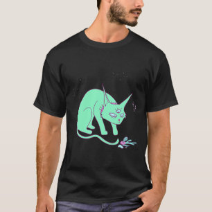 T-shirt Chat Alien Avec Poisson