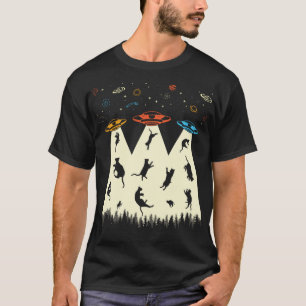 T-shirt Chat Alien Enlèvement Kitten Kitty UFO Drôle Chat
