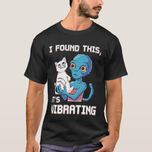 T-shirt Chat Alien Pixel Rétro SciFi Humour 2