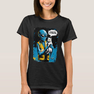 T-shirt Chat Alien Pixel Rétro SciFi Humour 5