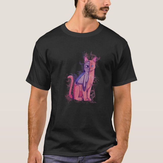 T-shirt Chat Alien Spatial Giclée d'Eau (Devant)