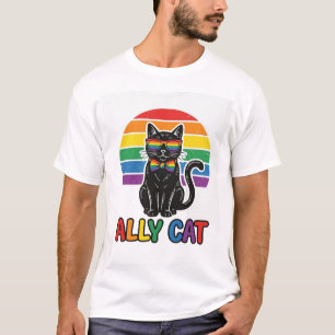 T-shirt Chat allié arc-en-ciel fière conception de chat vi