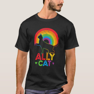 T-shirt Chat Allié Fierté LGBT Chat Allié Avec Arc-en-Ciel