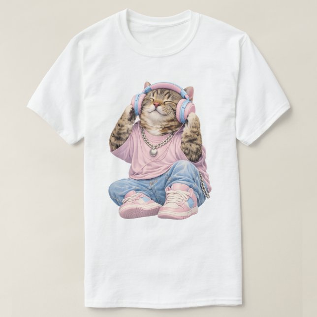 T-Shirt Chat Amateur de Musique (Design devant)