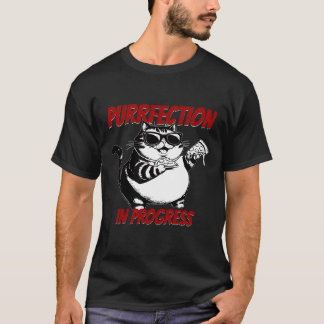 T-shirt Chat amateur de pizza : Purfection en cours