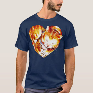 T-shirt chat amoureux de valentine cadeau