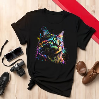 T-shirt Chat Amoureux des chats coloré Enthousiaste Vêteme