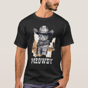 T-shirt Chat amusant cowboy cowgirl miaou howdy miaou
