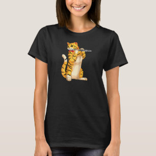 T-shirt Chat amusant Jouer Flûte Cool Animal Musicien Flût