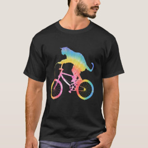 T-shirt Chat animal de compagnie cycliste Silhouette cycli
