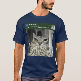 T-shirt Chat anneau avec garçon de mème en mouvement