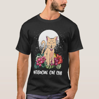 T-shirt Chat Antisocial Club Chat Introverti Chat Sédentai