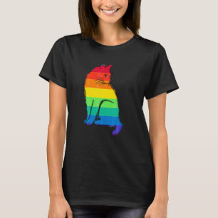 T-shirt Chat arc-en-ciel Gay Pride L