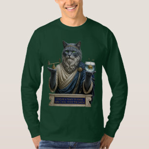 T-shirt Chat Archimède Bleu Russe