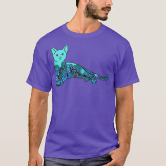 T-shirt Chat artistique coloré
