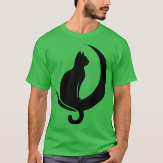 T-shirt Chat assis sur la lune du croissant