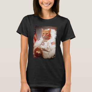 T-shirt Chat Astronaute Lune Mission Espace Animal Astrona