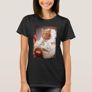 T-shirt Chat Astronaute Lune Mission Espace Animal Astrona