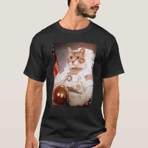 T-shirt Chat Astronaute Lune Mission Spatiale Animal Astro