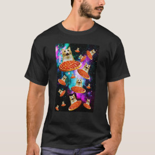 T-shirt Chat Astronaute Pizza Spatiale Sarcasme Nourriture