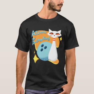 T-shirt Chat atomique dans la conception moderne de bowlin