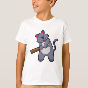 T-shirt Chat au cricket avec chauve-souris de cricket