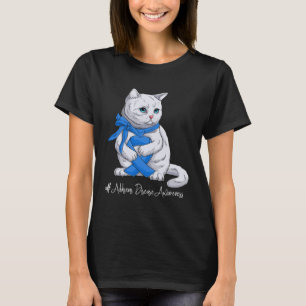 T-shirt Chat au ruban bleu du Mois de sensibilisation à la