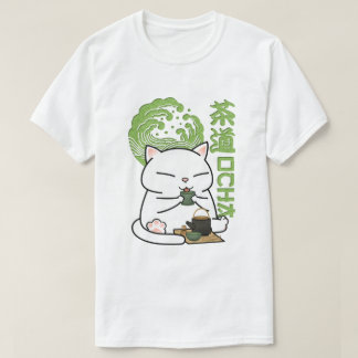 T-shirt Chat au thé vert Matcha
