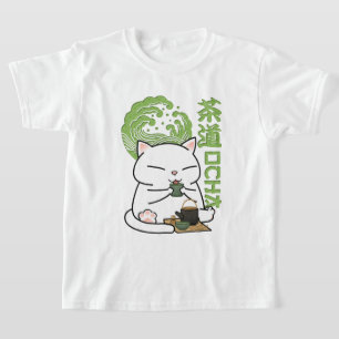 T-shirt Chat au thé vert Matcha