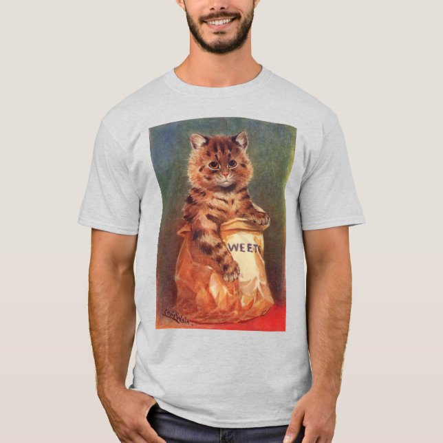 T-shirt Chat aux douceurs mélangées par Louis Wain (Devant)